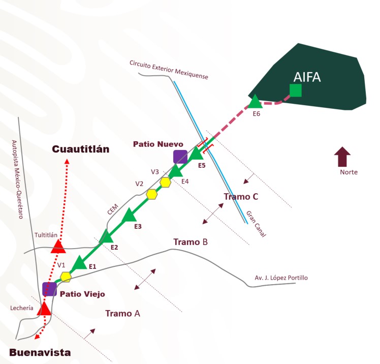 Mapa Línea 2 Extensión AIFA