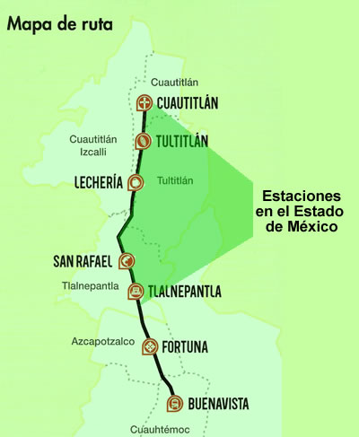 Mapa esquemático de líneas y conexiones